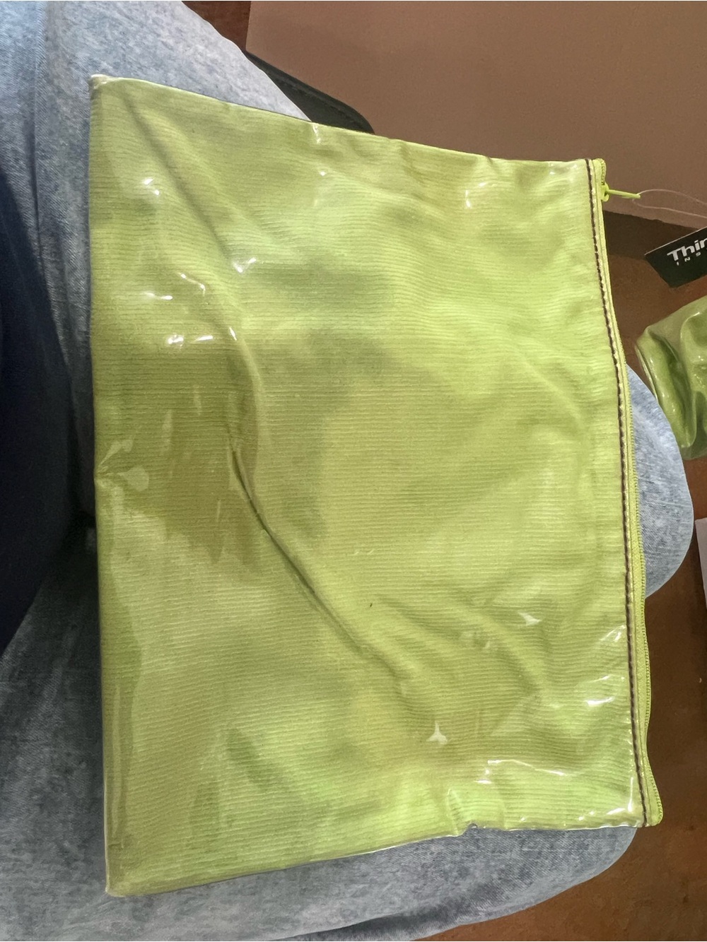 Shiny Lime Green lamenant Luxury  Diaper Bag with Buckle - Picture 7 of 9